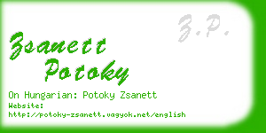 zsanett potoky business card